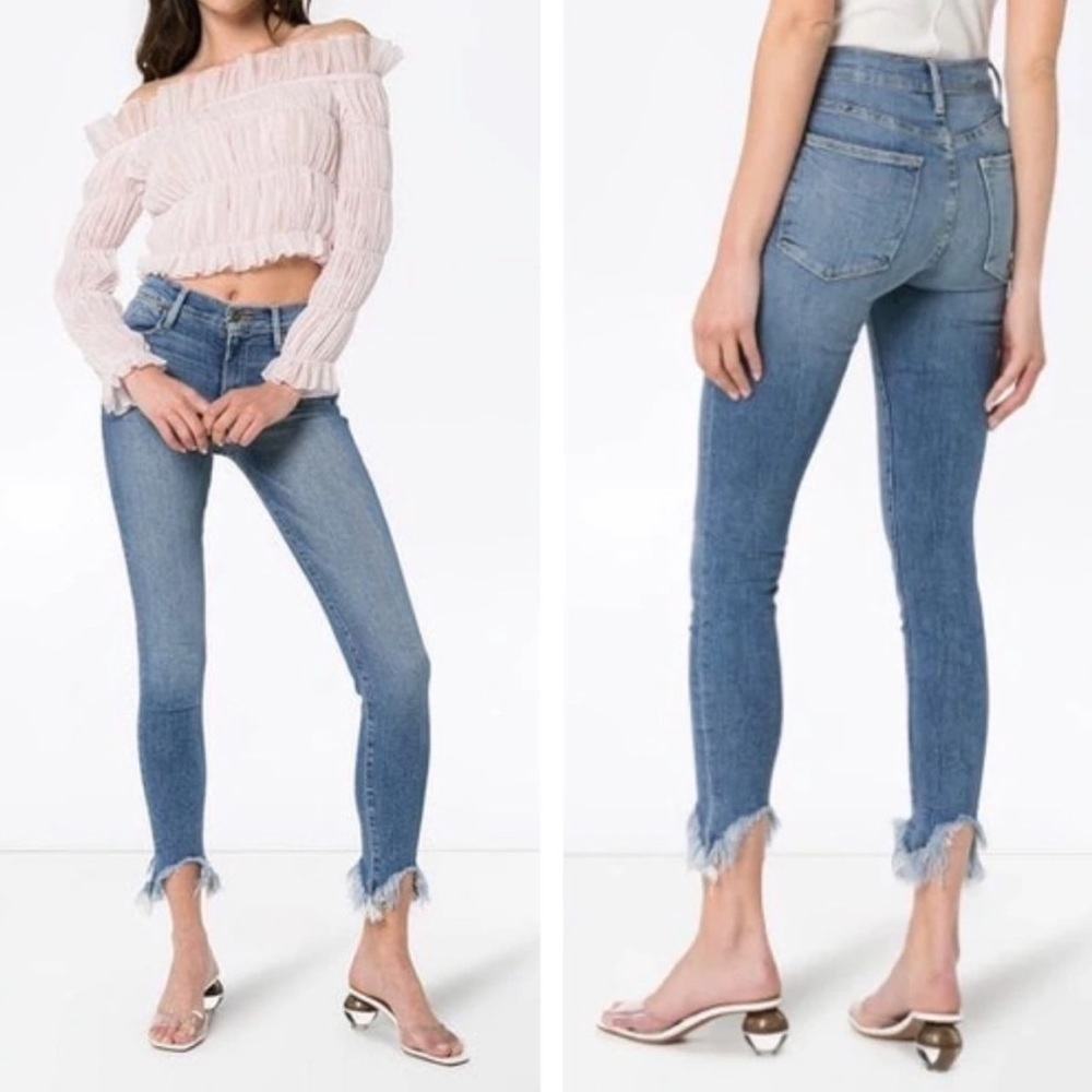 Frame Le High Skinny Stiletto Hem Jeans in Garden Grove Wash.